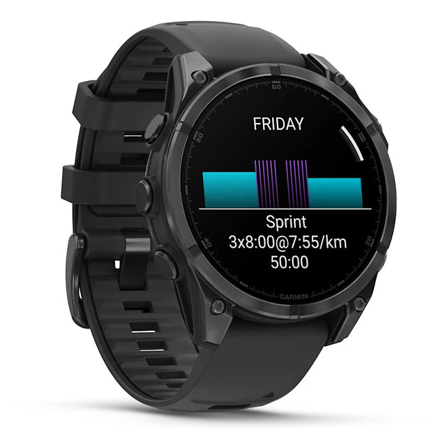 Garmin Fenix 8 Adventure Watch 47mm AMOLED - Slate Grey With Black Silicone Band