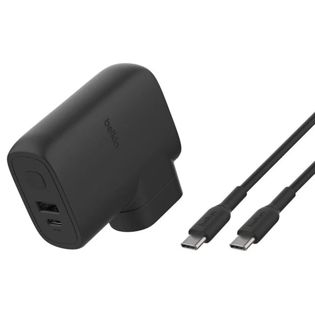 Belkin BoostCharge Hybrid 25W Wall Charger With 5000mAh Power Bank - Black