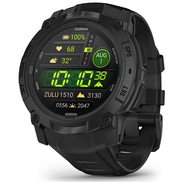 Garmin Instinct 3 Amoled 50mm Rugged GPS Watch (Tactical Edition) - Black With Black Band