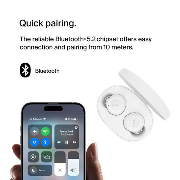 Belkin SoundForm Bolt True Wireless In-Ear Earbuds - White