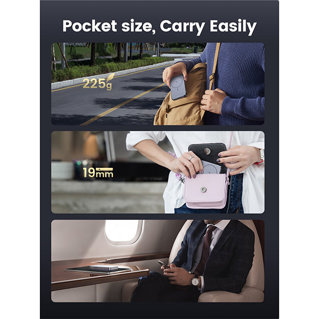 UGreen 10000mAh Magnetic Wireless Power Bank With Kickstand PD20W - Grey