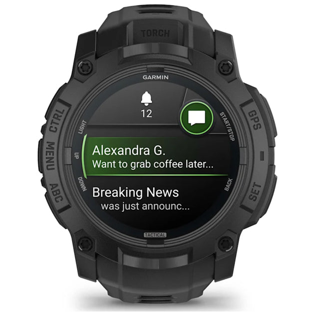 Garmin Instinct 3 Amoled 50mm Rugged GPS Watch (Tactical Edition) - Black With Black Band