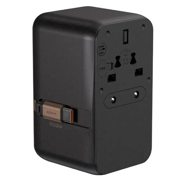 Adam Elements T100L 100W Universal Travel Adapter With Built-In USB-C Cable
