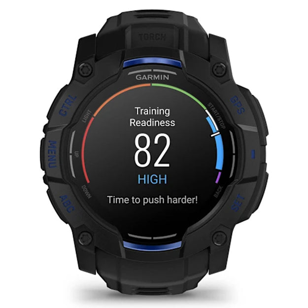 Garmin Instinct 3 Supernova 50mm AMOLED Rugged GPS Watch (Limited Edition) - Black With Bolt Blue Band