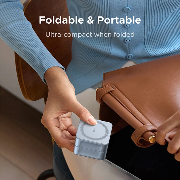 UGreen 25W Qi2 MagFlow 2-in-1 Magnetic Wireless Charger - Blue