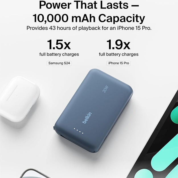 Belkin BoostCharge 10 000 mAh With USB-C Cable Power Bank