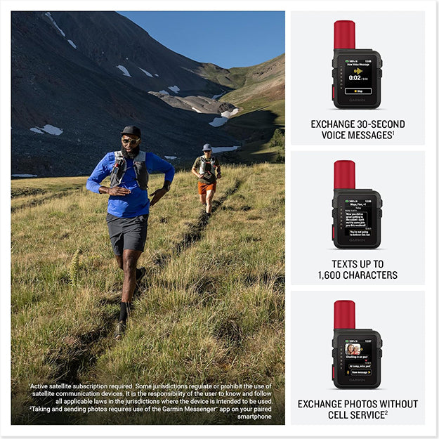 Garmin inReach Mini 3 Plus Rugged Compact SOS Satellite Communicator With Photo And Voice Messaging - Black & Red
