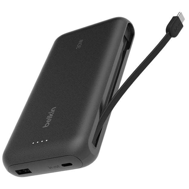 Belkin BoostCharge 20000 mAh PD 30 Watt USB-C Integrated Cable Power Bank