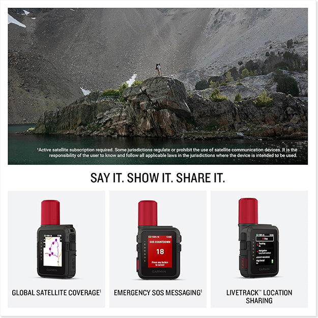 Garmin inReach Mini 3 Plus Rugged Compact SOS Satellite Communicator With Photo And Voice Messaging - Black & Red