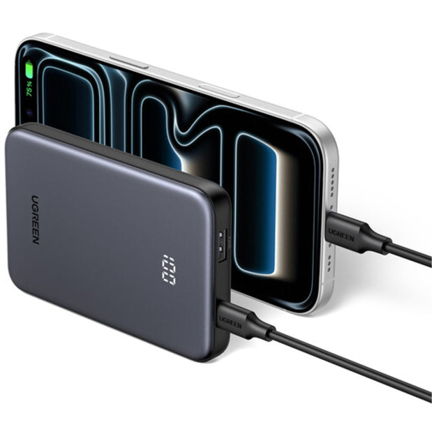UGreen 10 000mAh 2-Port Power Bank (20W USB-C & 22.5W USB-A) - Space Grey