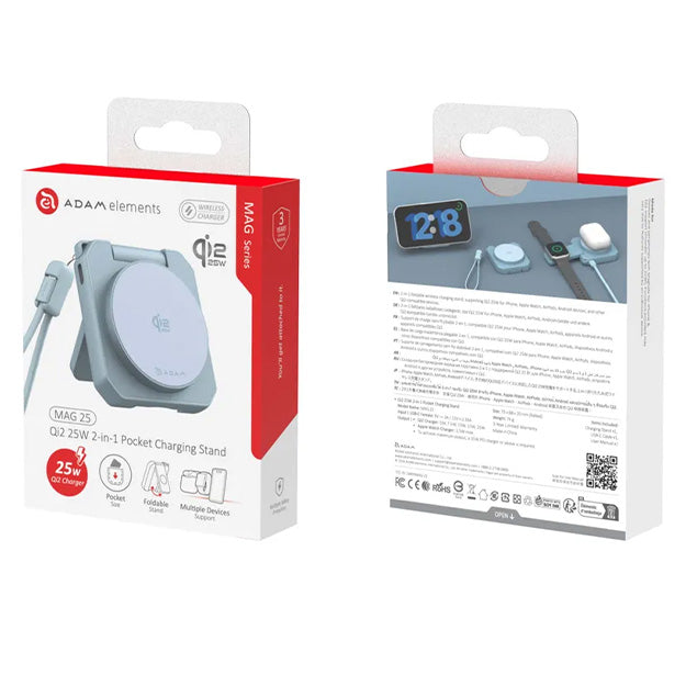 Adam Elements MAG 25 Qi2 25W 2-in-1 Pocket Charging Stand