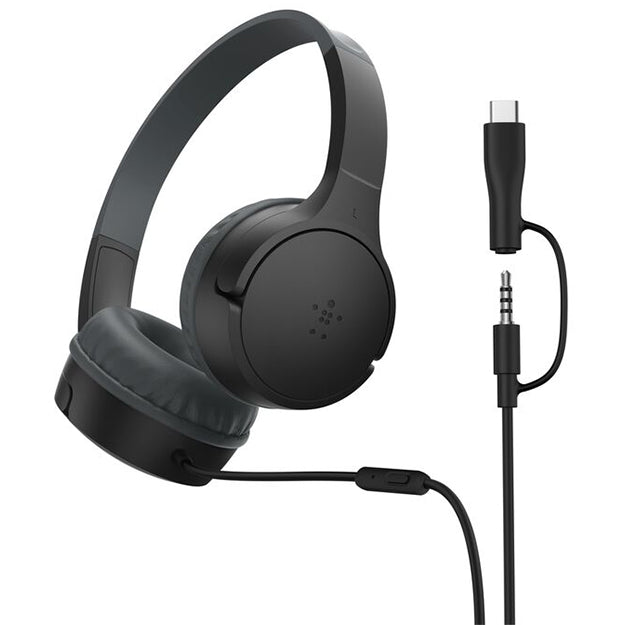 Belkin SoundForm 3.5mm Mini Wired On-Ear USB-C Headphones For Kids