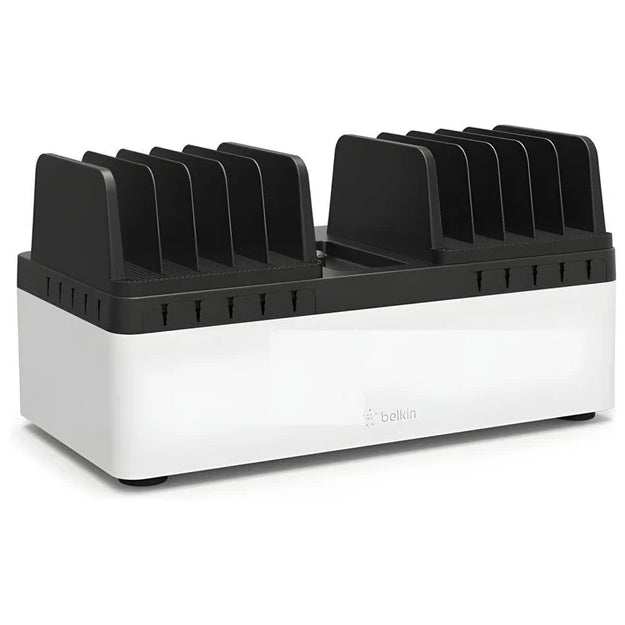 Belkin AC Classroom Charging Station With Fixed Dividers For Notebooks And Tablets - Black & Silver
