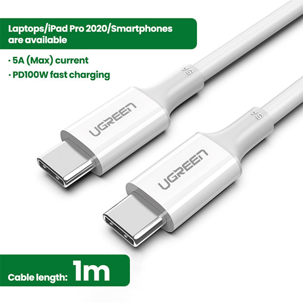 UGreen Type-C To Type-C Cable 100W 1m - White
