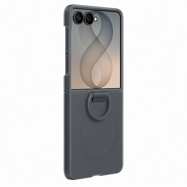 Samsung Silicone Ring Magnet Case For Galaxy Z Flip8 - Black