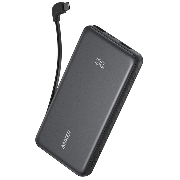 Anker Zolo 10 000mAh 22.5W Fast Charging Power Bank With Built-in USB-C Cable - Black