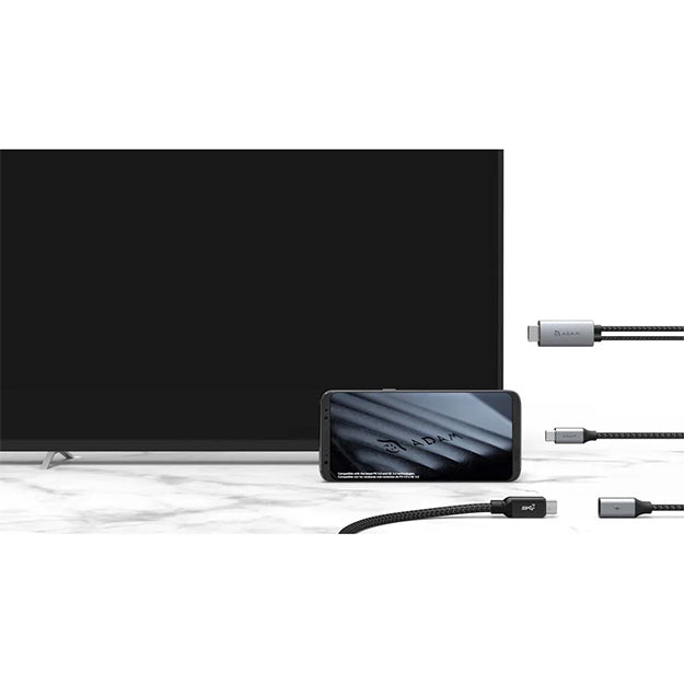 Adam Elements CASA H180 USB-C To 4K 60Hz HDMI Cable With PD 100W - Silver