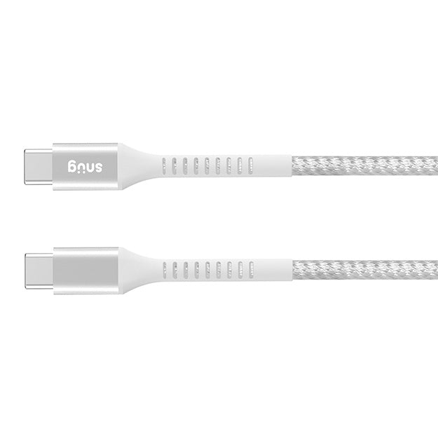Snug USB-C To USB-C Braided Charging And Data Transfer 1.2m Cable - White