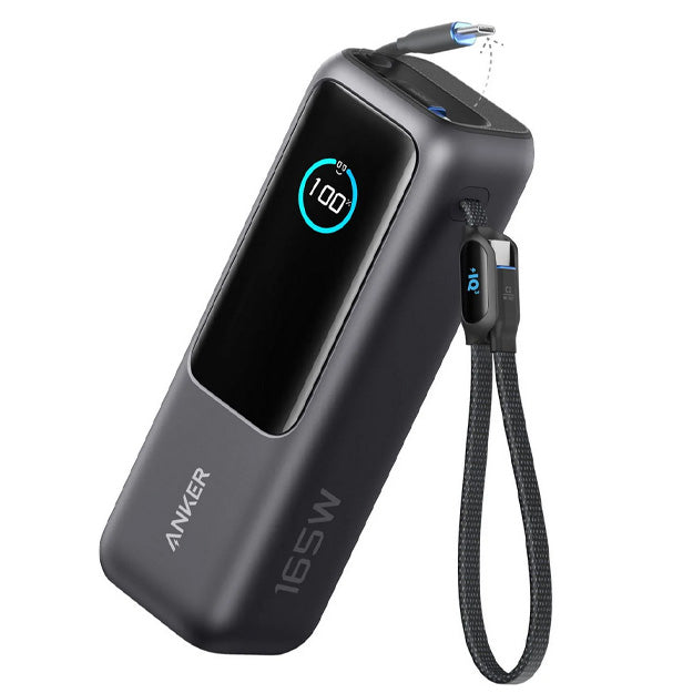 Anker 25000mAh 165W Power Bank With Retractable Cable - Black