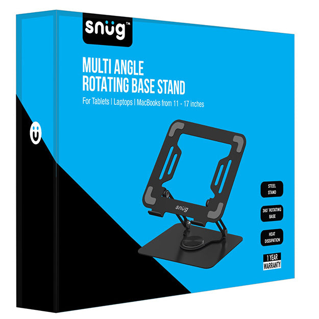 Snug Multi Angle Rotating Base Laptop Stand – Black