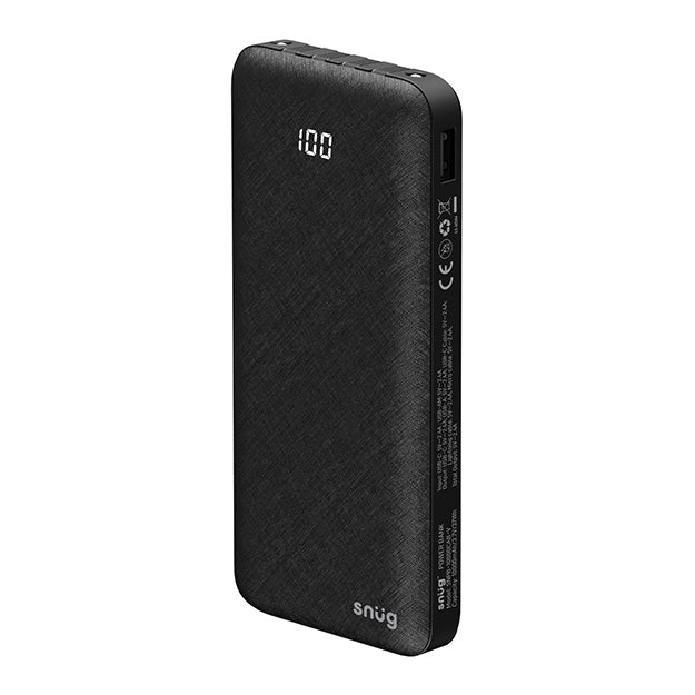 Snug 10000mAh Power Bank With 4 Built In Cables & Built In LED Torch - Black