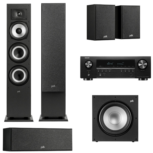 Polk MXT60 5.1 System Bundle With Denon AVRS670H Network AV Receiver - Black