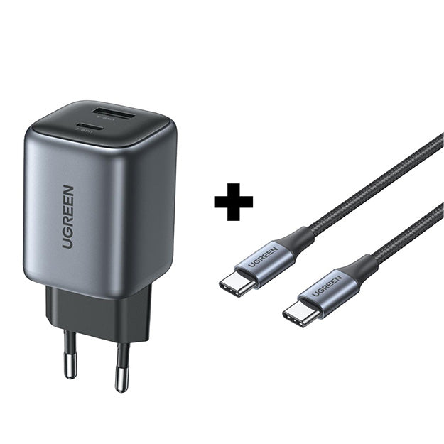 UGreen Nexode 35W Wall Charger + 60W Fast Charging USB-C Cable - Black