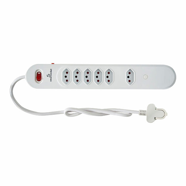 Smartsocket 6 Way Power Board - White