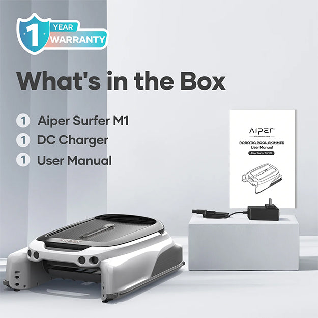 Aiper Surfer M1 Cordless Robotic Pool Skimmer - White