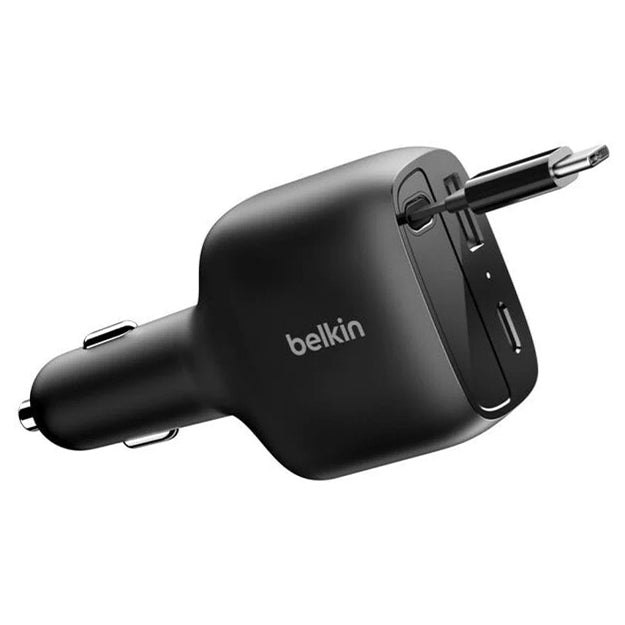 Belkin 75W BoostCharge Retractable Car Charger - Black