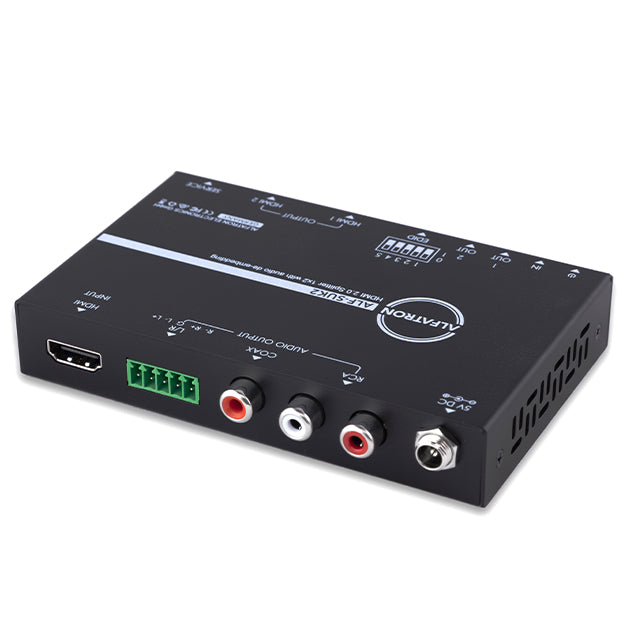 Alfatron SUK2 (Gen 2) HDMI 2.0 Splitter With One HDMI Input And Two HDMI Outputs - Black