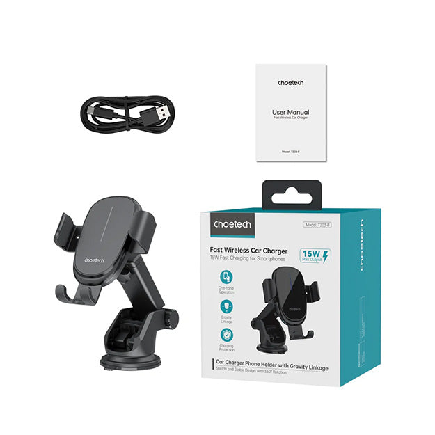 Choetech Gravity Wireless Car Charger T203-F 15W - Black