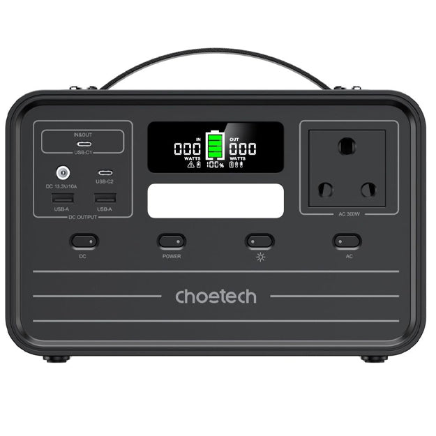 Choetech 300W/230Wh Portable Power Station - Black & Silver
