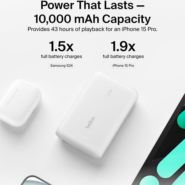 Belkin BoostCharge 10 000 mAh With USB-C Cable Power Bank