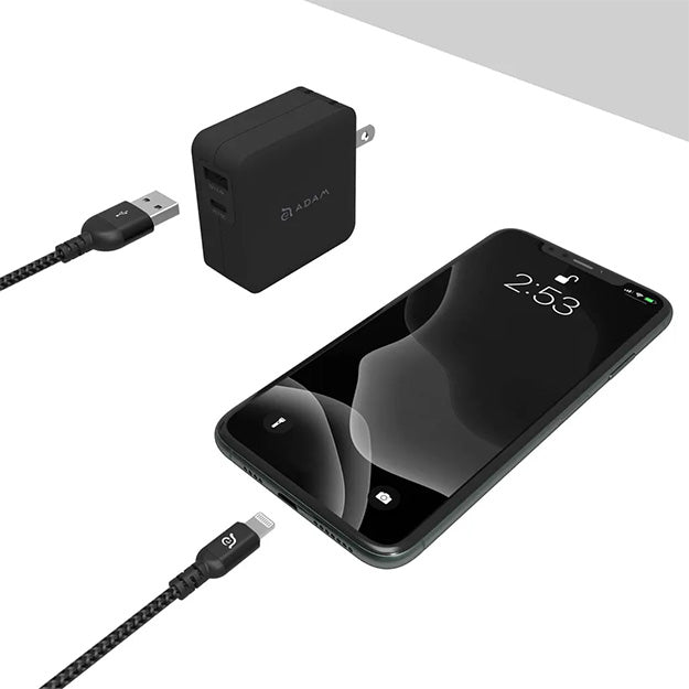 Adam Elements PeAk III 300B 300cm MFi USB-A To Lightning Cable - Black