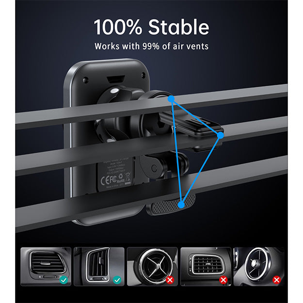 Choetech Magnetic Wireless Car Charger T206-F 15W – Black