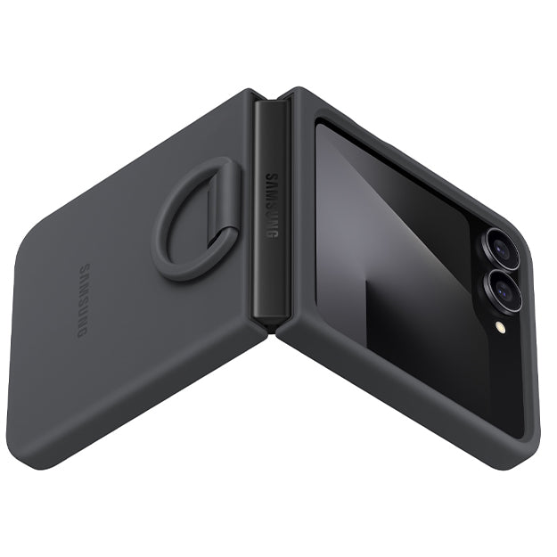 Samsung Silicone Cover With Ring For Samsung Galaxy Z Flip7 FE / Flip6 – Black