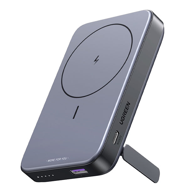 UGreen 10000mAh Magnetic Wireless Power Bank With Kickstand PD20W - Grey