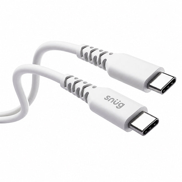 Snug USB-C To USB-C Charging And Data Transfer 60W 1.2m Cable(2 Pack) - White