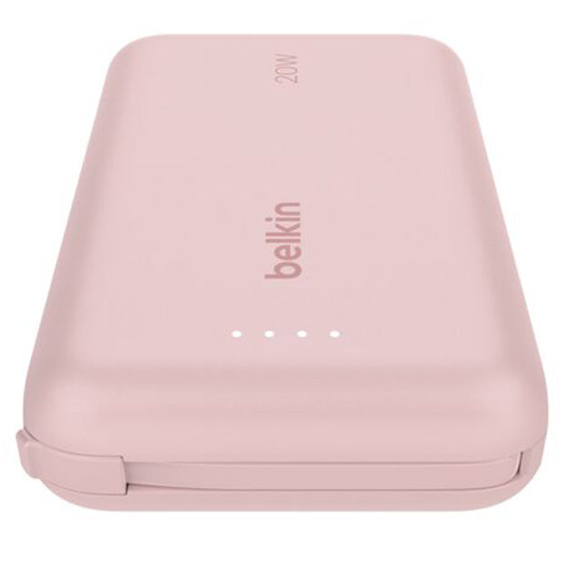 Belkin BoostCharge Power Bank 10 000mAh With Integrated Cable - Pink