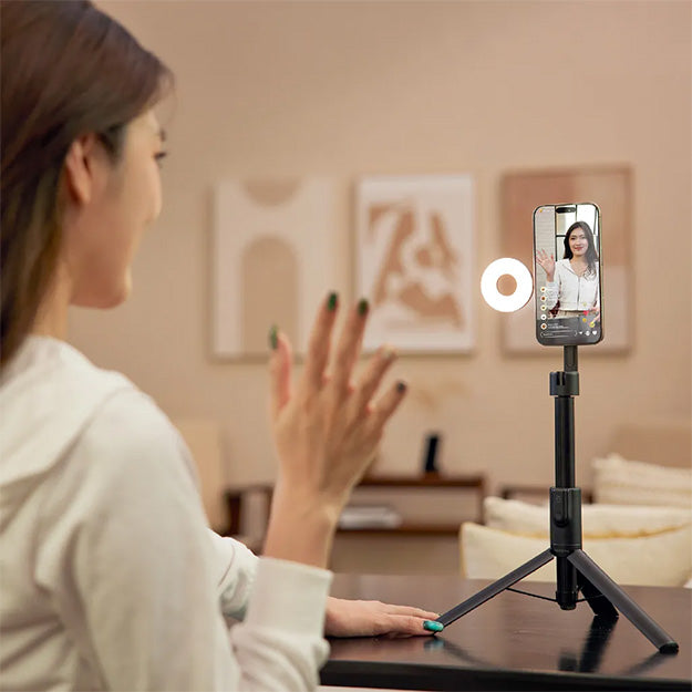 Adam Elements SELFIE Pro Wireless Bluetooth Tripod Selfie Stick & LED Light - Black