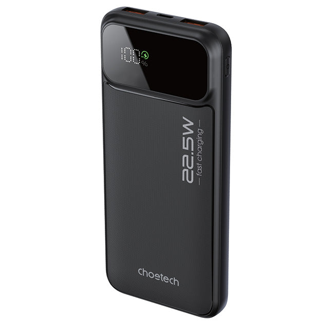 Choetech 10000mAh 22.5W Power Bank + 1 Port 25W Wall Charger – Black