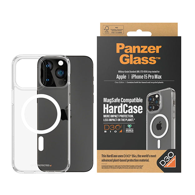 PanzerGlass HardCase MagSafe Compatible With D3O For iPhone 15 Pro Max - Clear