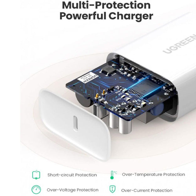 UGreen 30W USB-C 1 Port Wall Charger - White