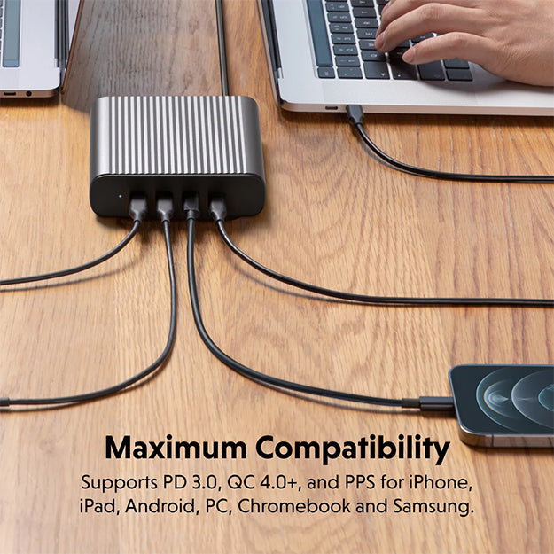 Hyper HyperJuice 245W GaN USB-C Charging Station (For Desktop) - Space Grey