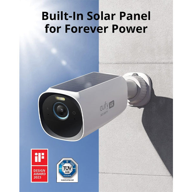 Eufy S330 (2 Pack) Camera Kit 4K Smart Solar Powered Wireless Outdoor Security Camera - White