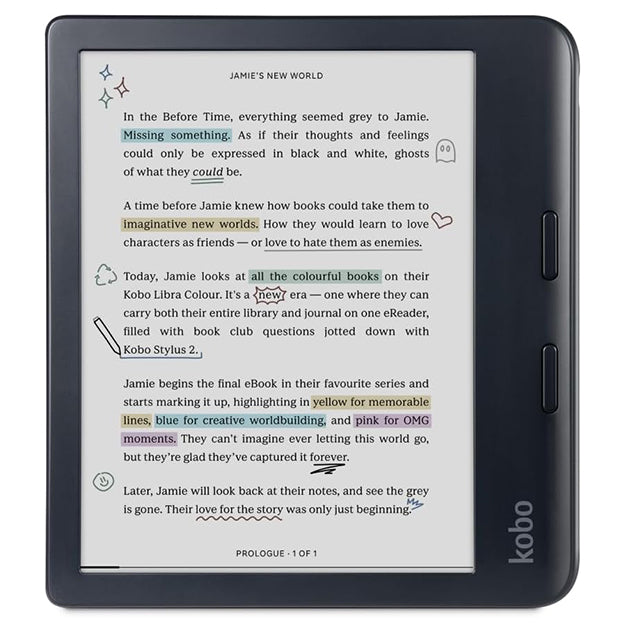 Kobo Libra Colour 7" eReader With Generic Cover Bundle - Black