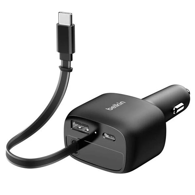 Belkin 75W BoostCharge Retractable Car Charger - Black
