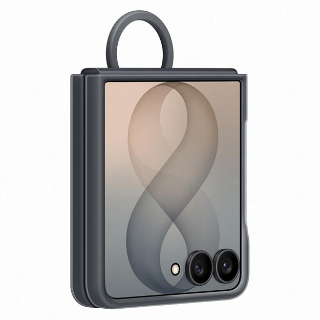 Samsung Silicone Ring Magnet Case For Galaxy Z Flip8 - Black