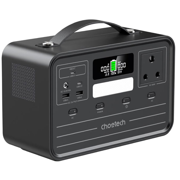 Choetech 300W/230Wh Portable Power Station - Black & Silver